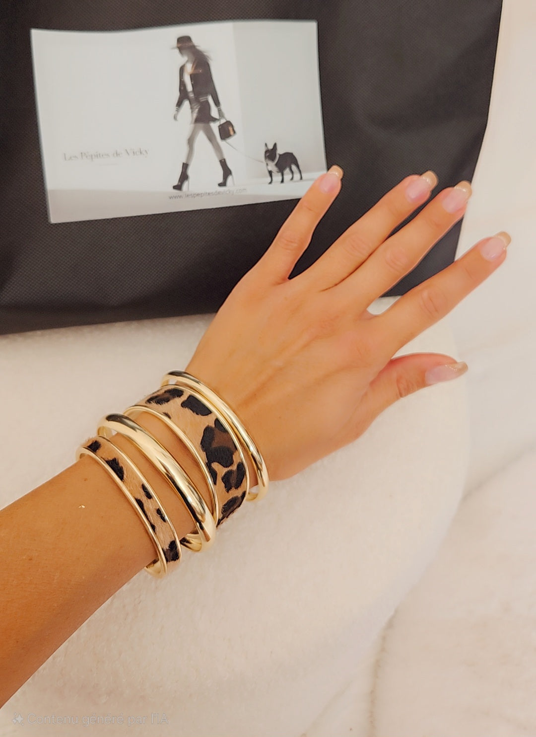 Ensemble 4 bracelets léopard