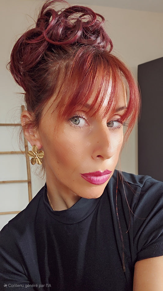 Boucle d'oreilles fleurs or