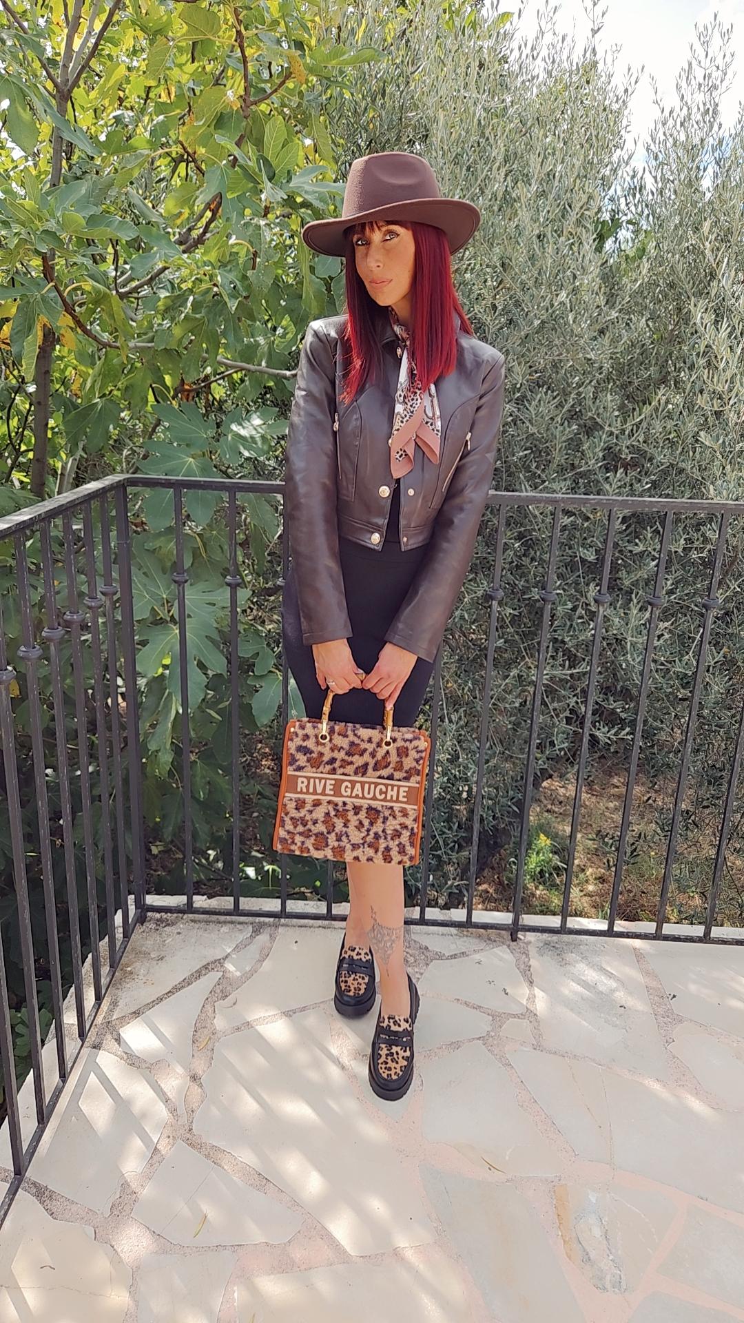 Veste perfecto simili marron