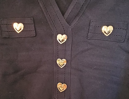 Ensemble pull + jupe boutons coeur