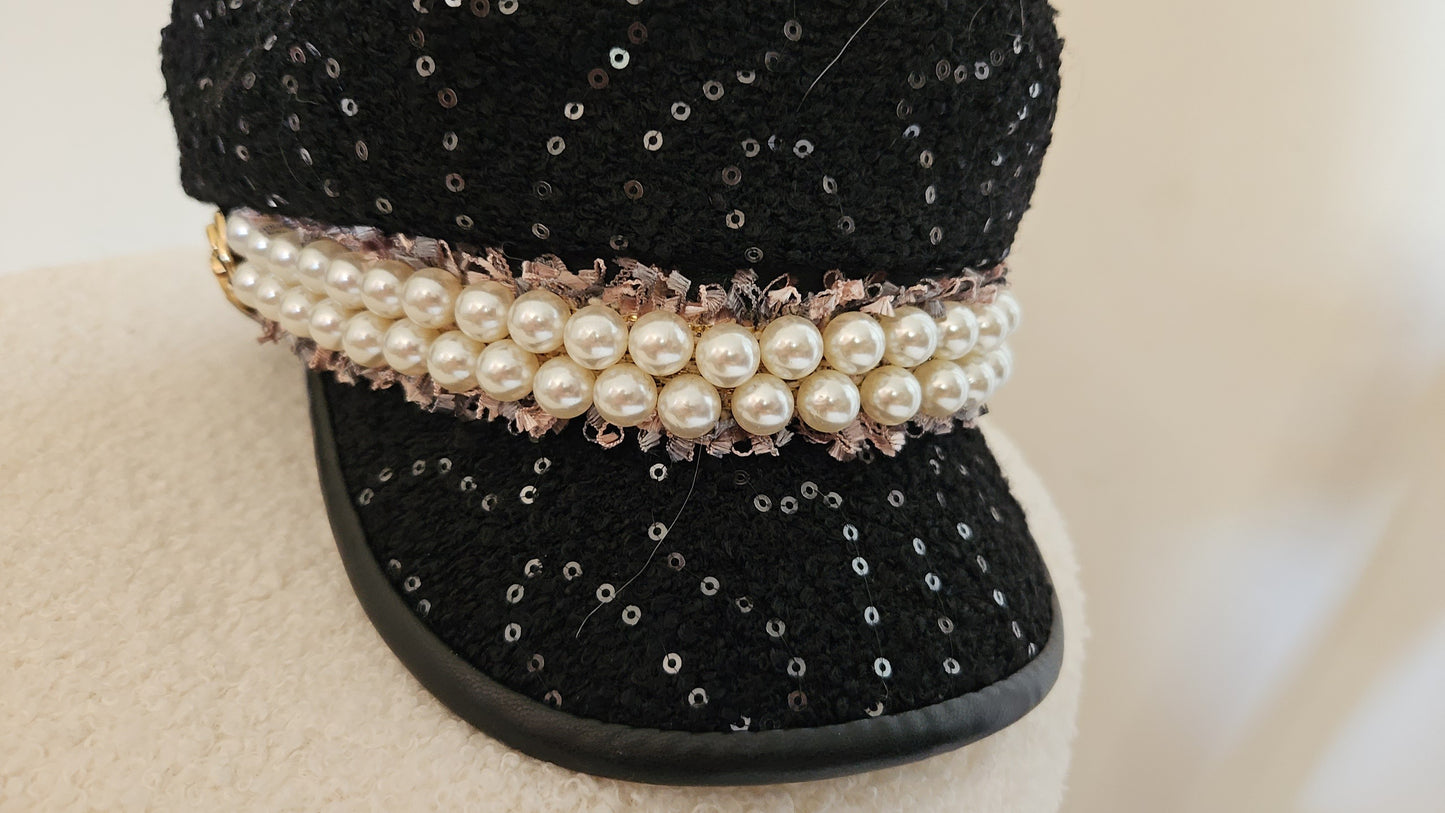 Chapeau à sequin et perles