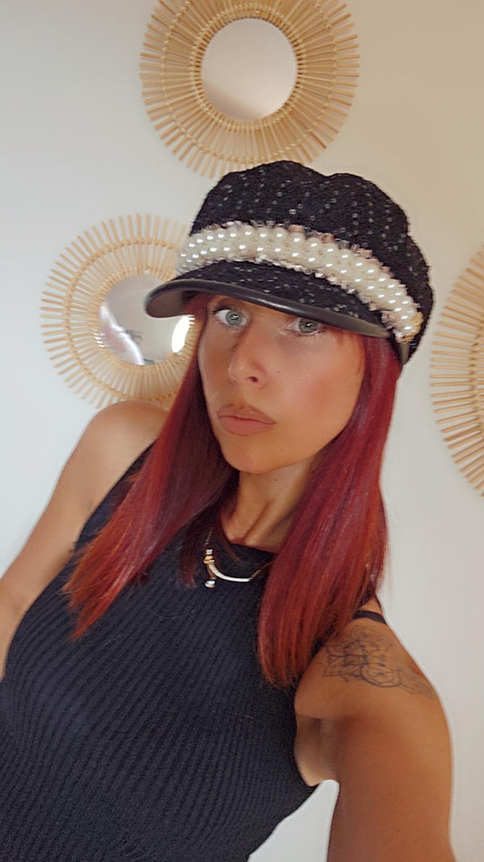 Chapeau à sequin et perles