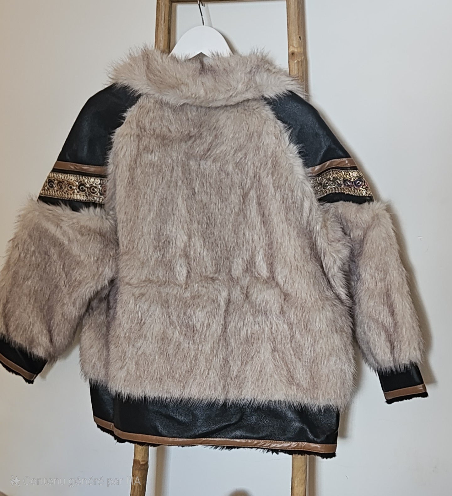 Manteau fourrure/simili blanc