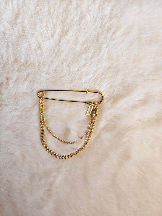 Broche épingle chaîne