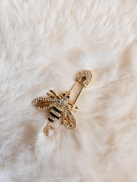 Broche abeille strass