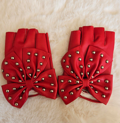 Mitaines nœud rouge