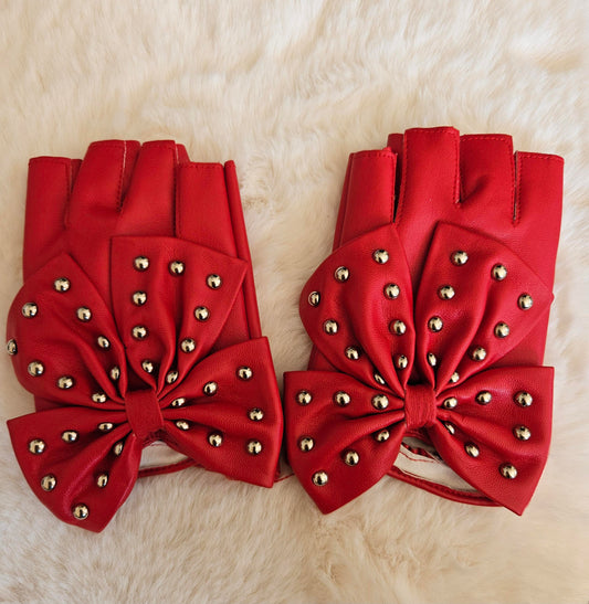 Mitaines nœud rouge