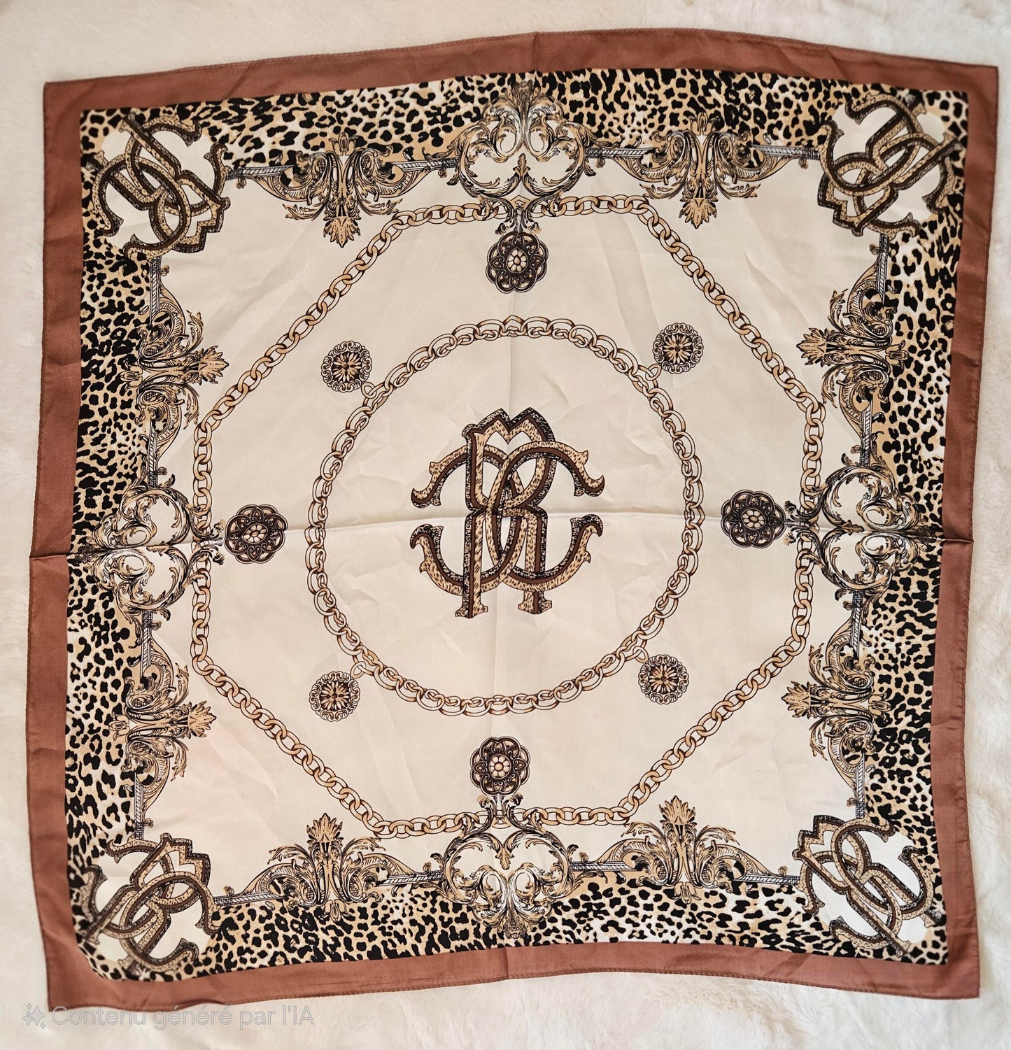 Carré de soie léopard