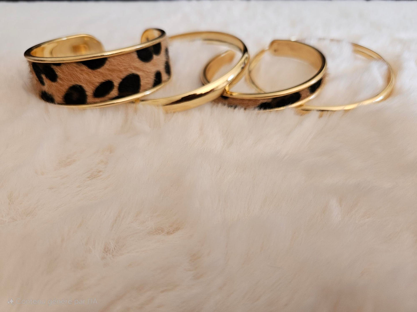 Ensemble 4 bracelets léopard