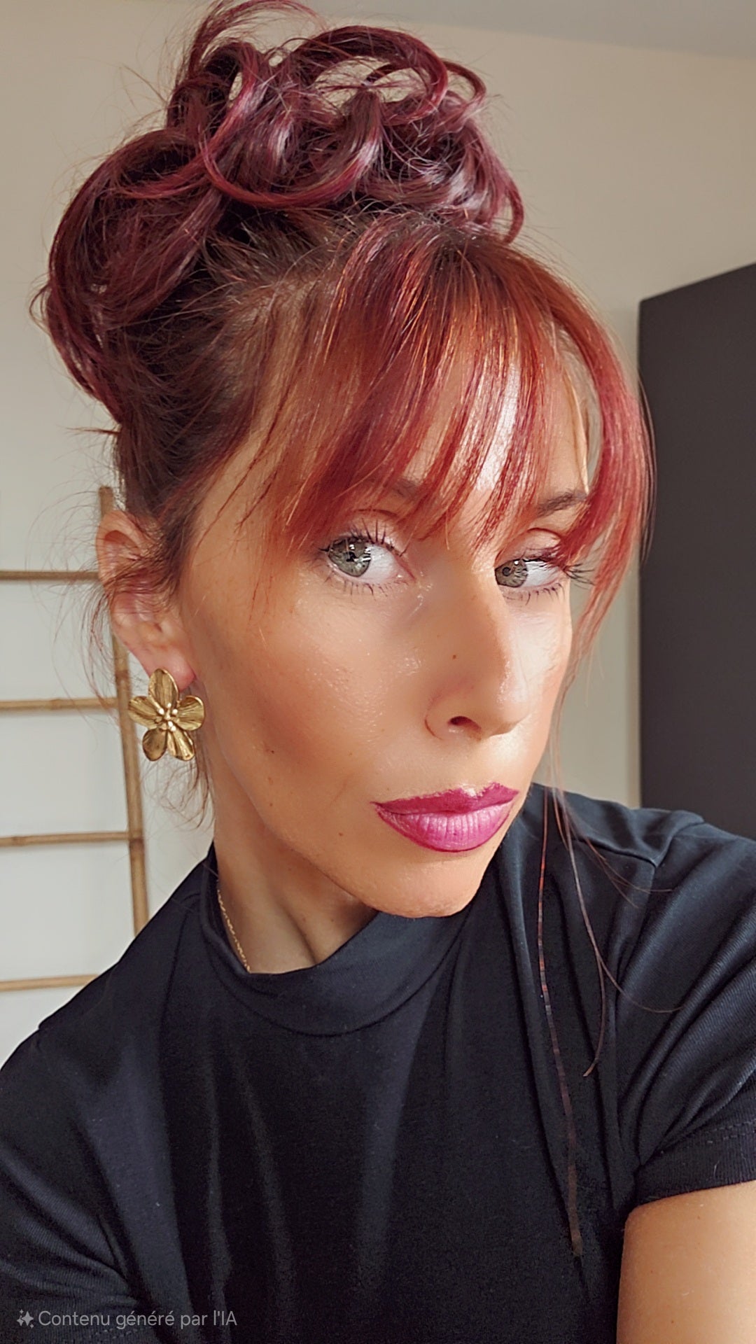 Boucle d'oreilles fleurs or