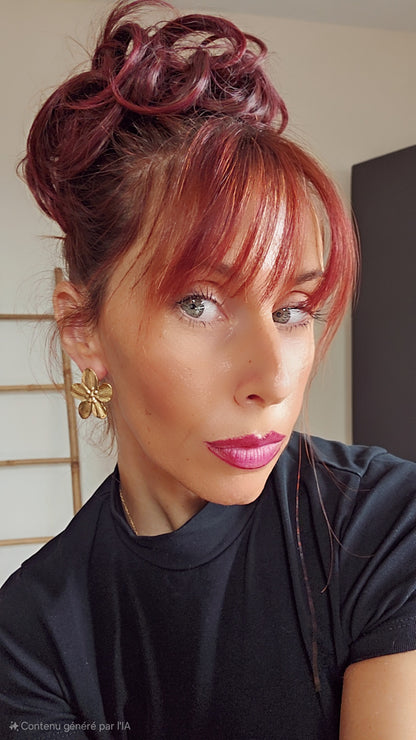 Boucle d'oreilles fleurs or