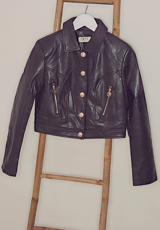 Veste perfecto simili marron