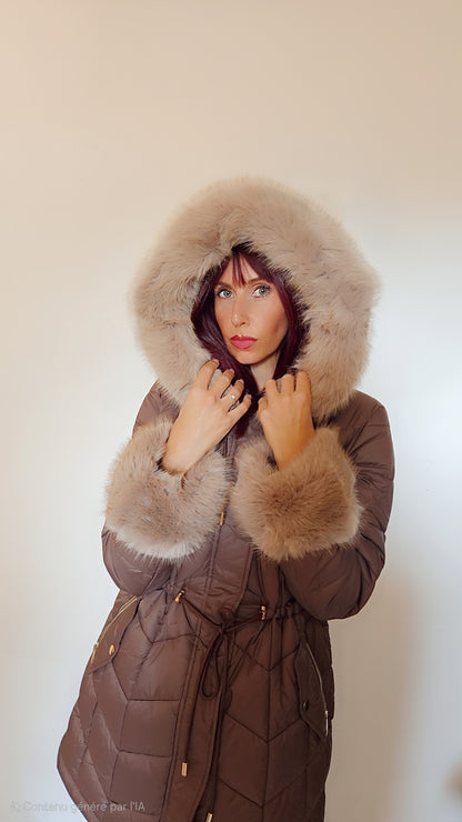 Doudoune fourrure capuche