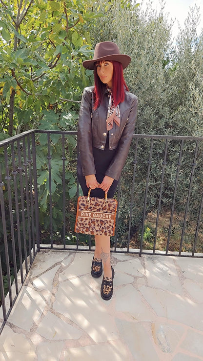 Veste perfecto simili marron