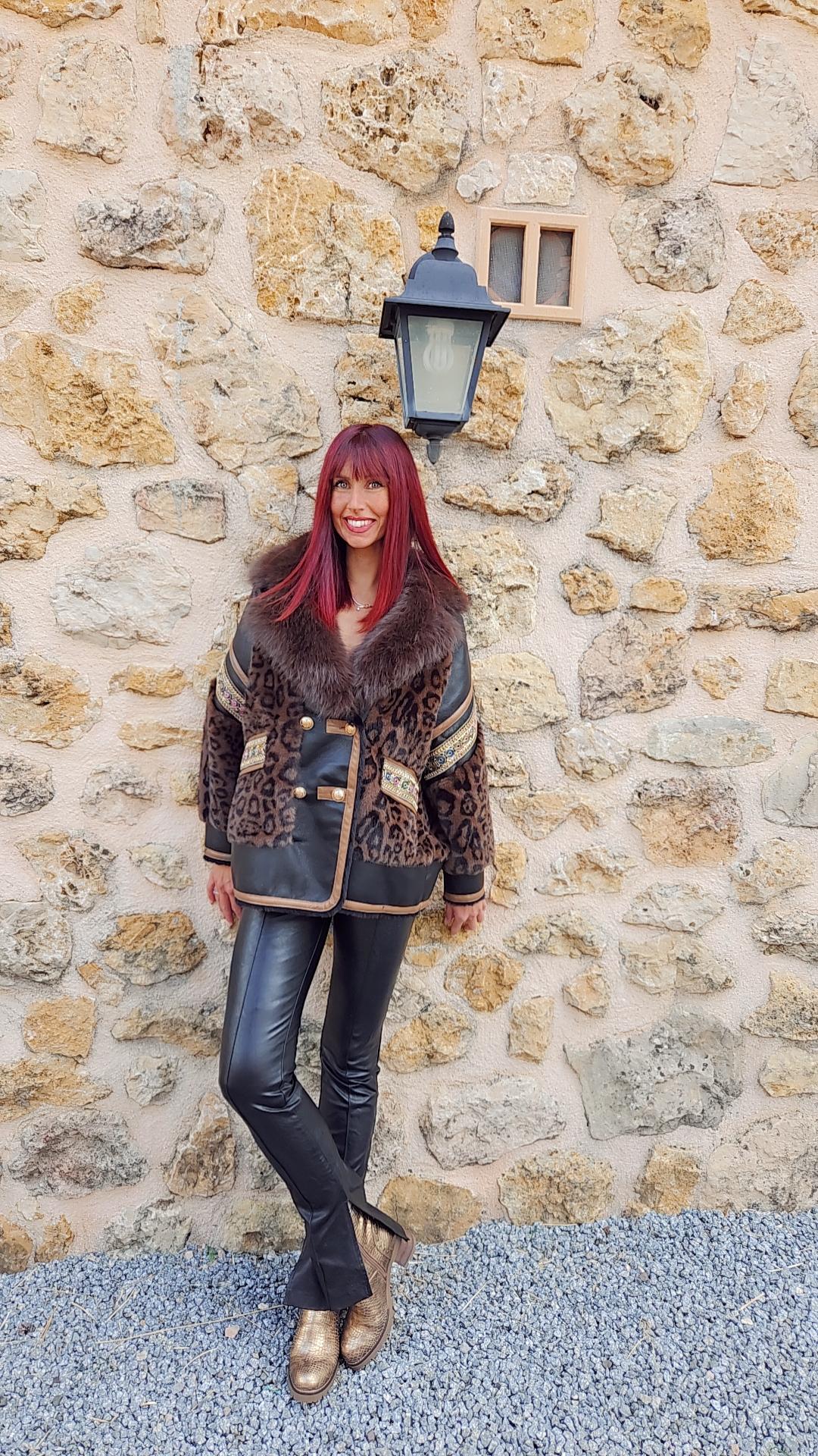 Manteau fourrure léopard